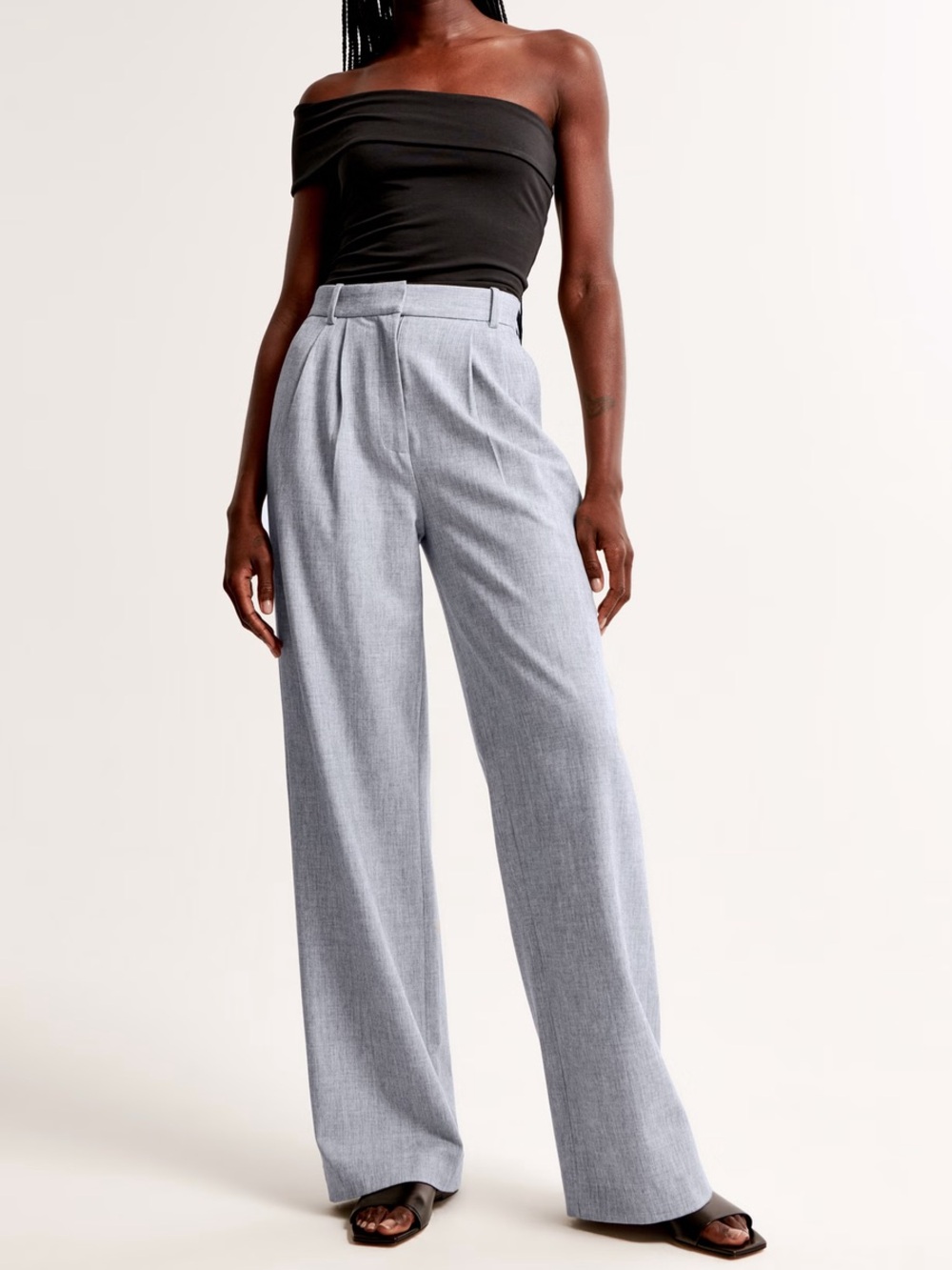 Abercrombie & Fitch The A&F Sloane Tailored Wide Leg Trouser Pants